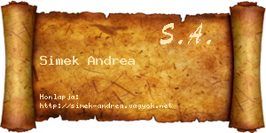 Simek Andrea névjegykártya